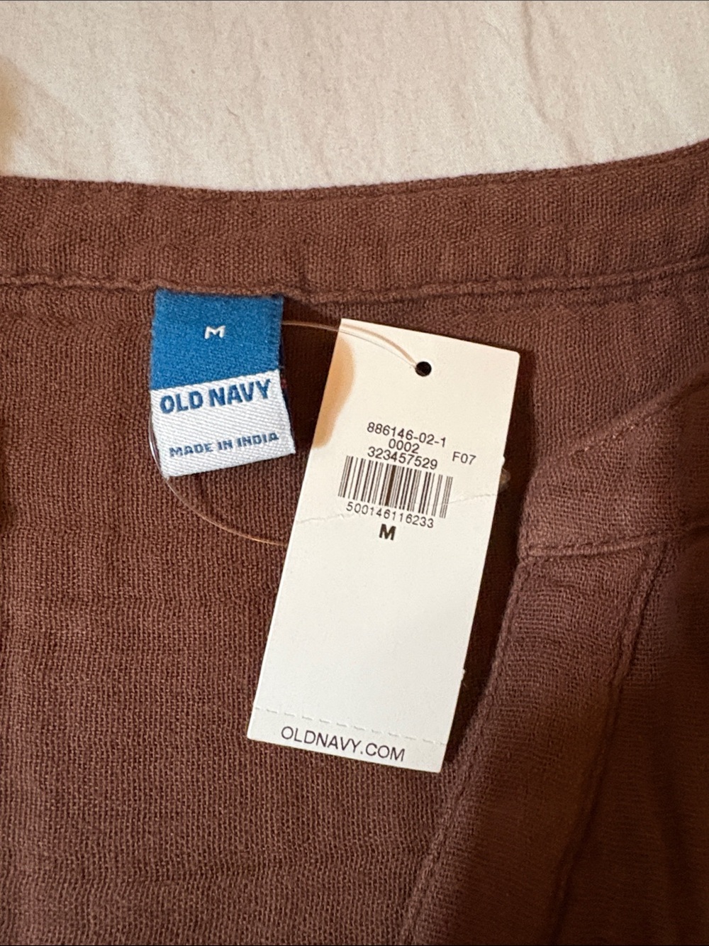 Old Navy Brown Split-Neck Cap-Sleeve Tunic Top - Picture 2 of 3